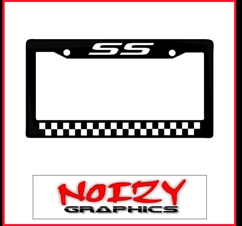 Super sport racing license plate frame car sticker decal ss chevy checkered flag