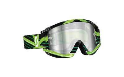 Scott recoil xi pro w/ clear works lens adult goggles,grid locke black/green