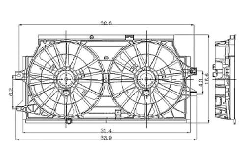 Replace gm3115116 - 00-01 buick century dual fan assembly car oe style part