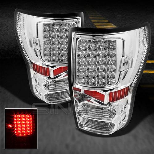 07-12 toyota tundra pickup chrome clear full led tail lights lamps left+right