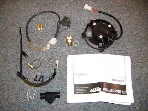 New 2008-11 ktm xc 250 300 radiator cooling fan kit 2-stroke 55135041044