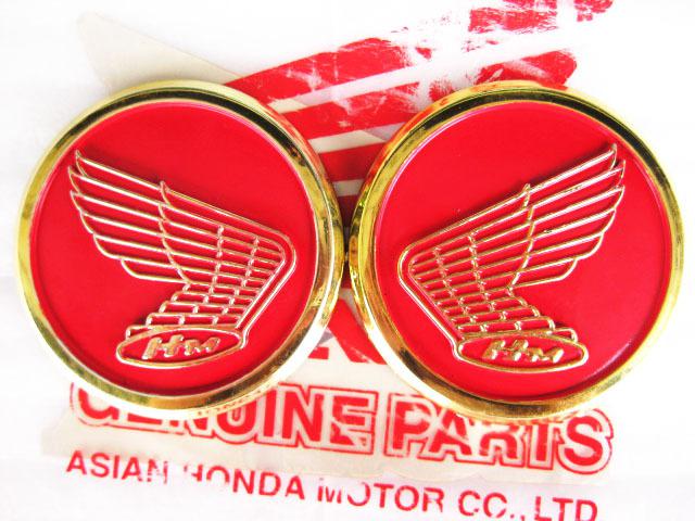 Honda gorilla monkey z50j z50 fuel tank emblem gold-red 1 set "2 pcs"