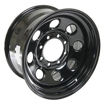 Cragar soft 8 black steel wheels 17"x9" 8x6.5" bc set of 4