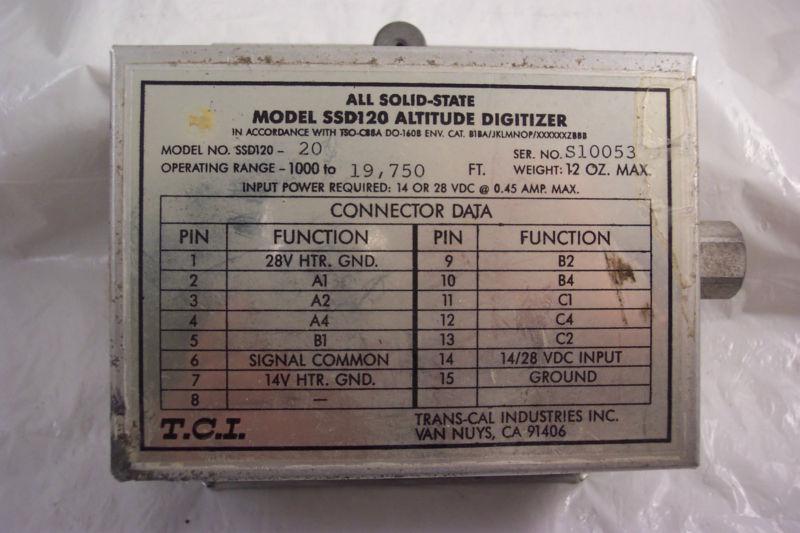 Tci  ssd120-20 altitude encoder no reserve