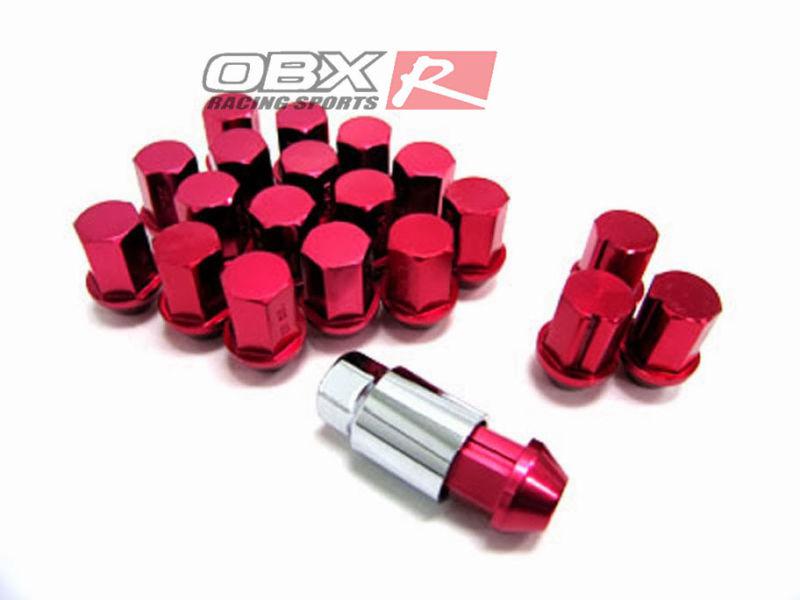 Obx nippon racing aluminum wheel lug nut universal 12 x 1.5mm 1.5 red