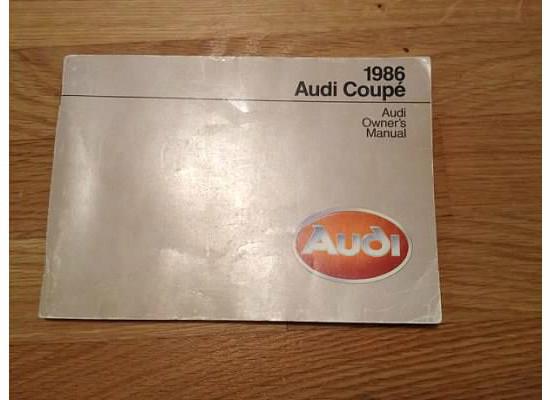 1986 audi coupe owner's manual