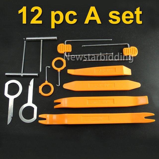 New auto door plastictrim panel dash stereo audio removal pry tool kit 12pcs/kit