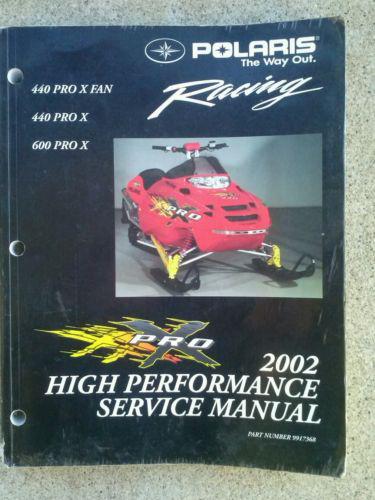 Polaris pro x xc edge snowmobile service manuel 2002