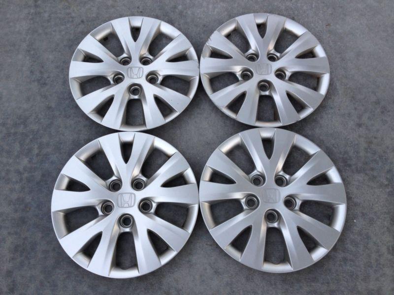 Oem used 2012 12 honda civic 15" hubcaps wheel covers set of 4 factory silver