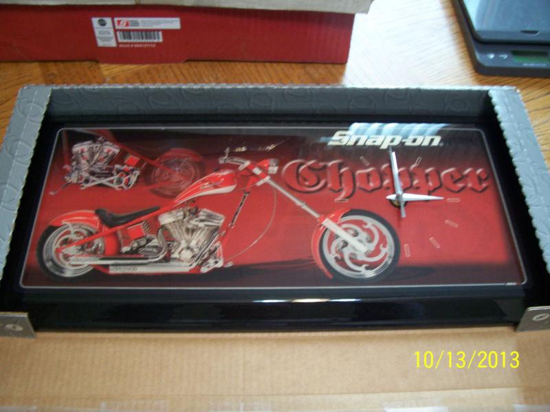 Snap on tools full size chopper wall clock, new in box, never used**bnib**