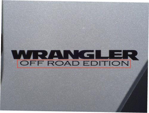 "off road edition" decal set for jeep wrangler