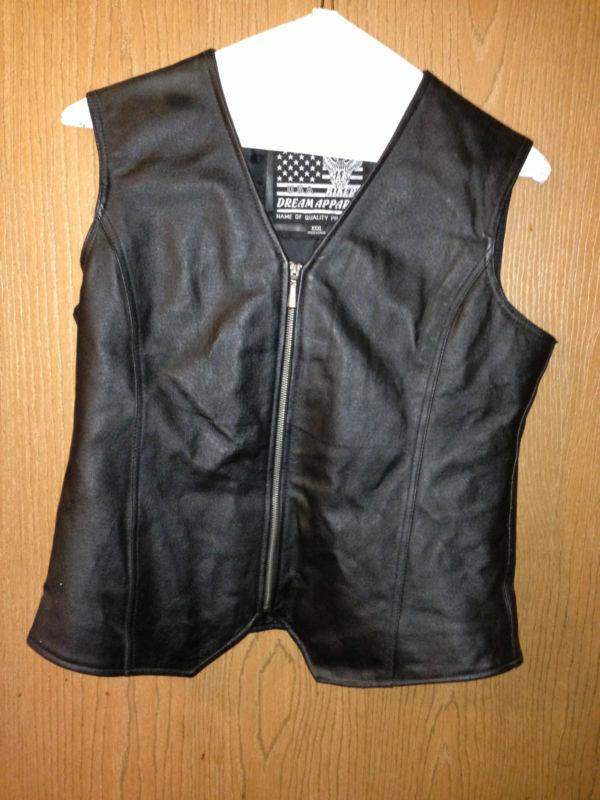 Leather vest with harley owner's group patch