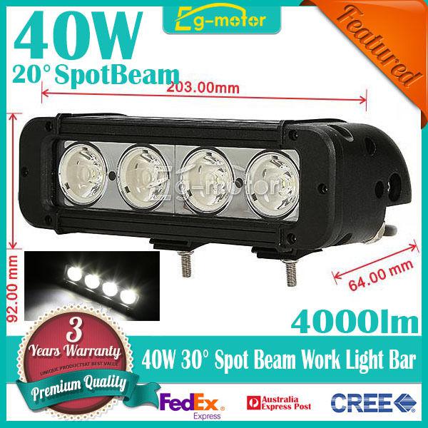 40w 7.9inch 4x 10w 4000lm fog spot beam cree led work light bar offroad car jeep