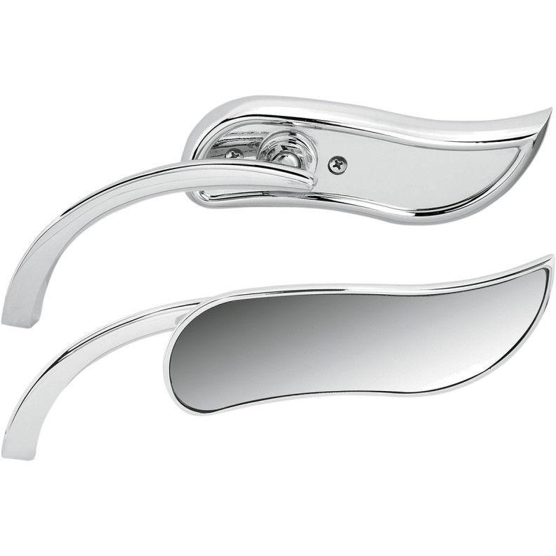 Arlen ness upswept chrome micro mirrors set for harley & metric models