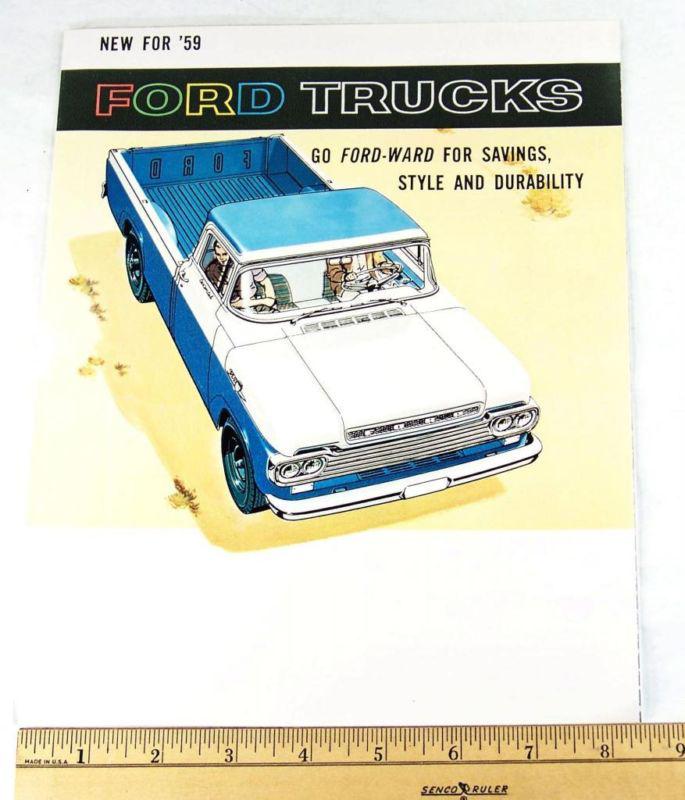 1959 ford "go ford-ward for savings" truck sales brochure original clean