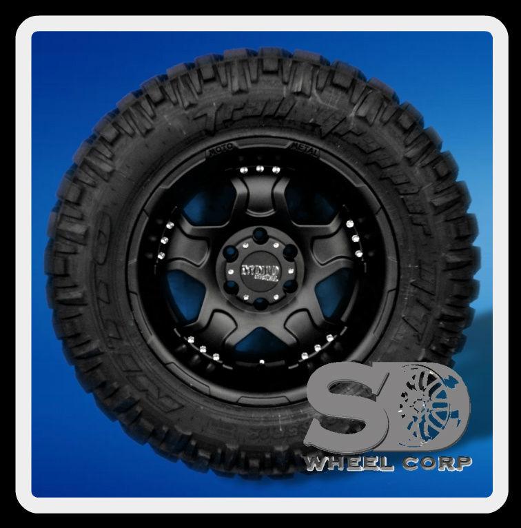 18" moto 957 black w/ 285-65-18 nitto trail grappler mt