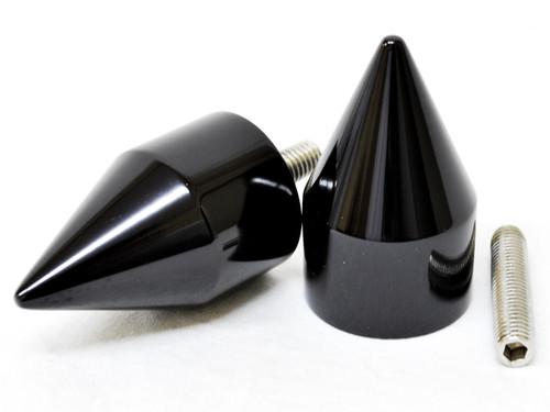 Black spike bar ends hand grip end caps for 1995-2012 kawasaki ninja zx6r