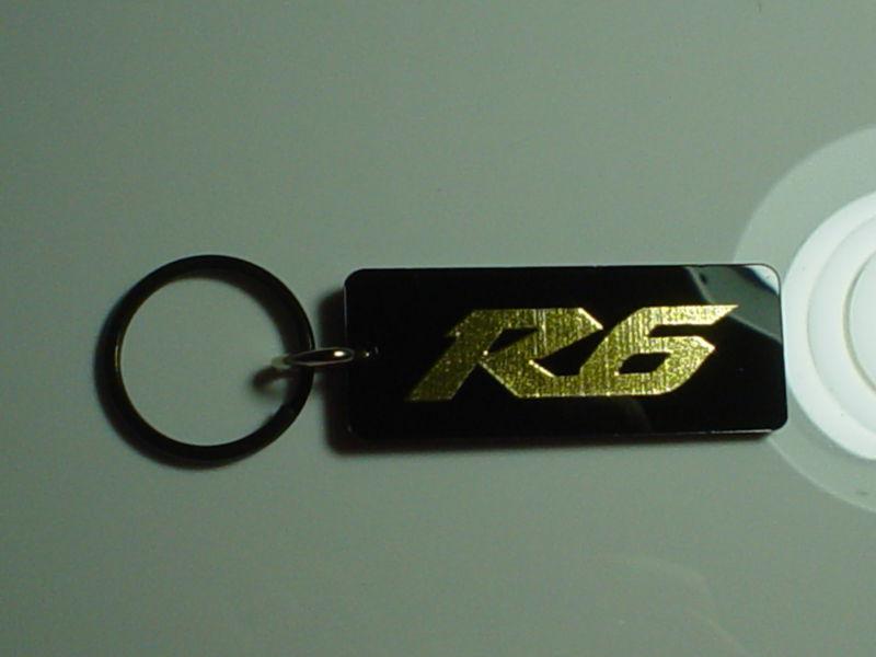 R6 motorcycle key chain fob black & gold yamaha ns