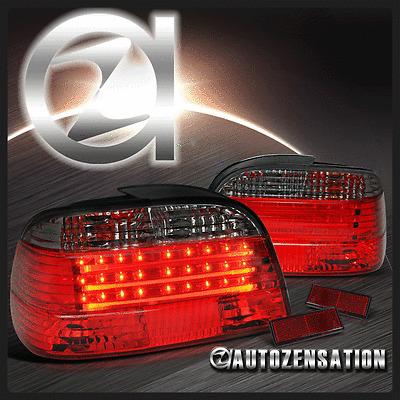 95-01 bmw e38 7-series red smoke rear tail led light bar brake lights