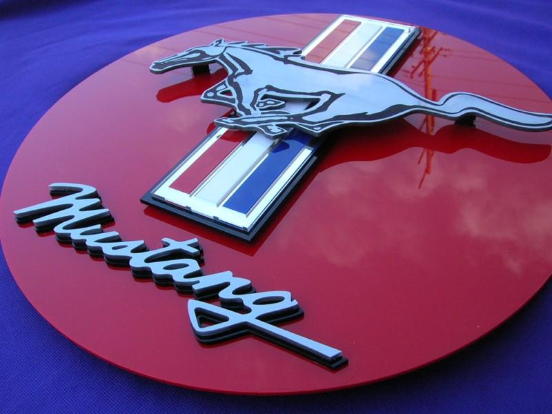  3-d mustang sign bullet  racing ford 351 steve mcqueen shelby cobra jet 