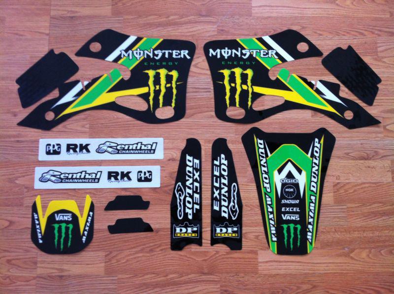 1999 2000 2001 2002 kawasaki kx 125 250 team issue - m graphics kit nice!!! 