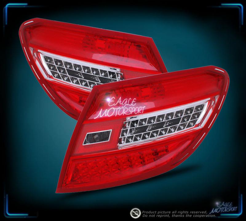 2008-2010 mercedes benz w204 c class led red clear tail lights lh rh rear lamps