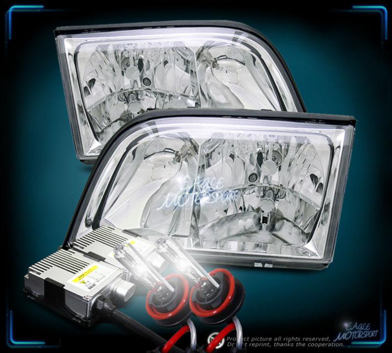 6000k hid 1992-1999 mercedes benz w140 s class sedan crystal chrome headlights