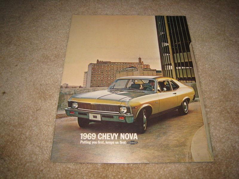 1969 chevrolet nova ss coupe sedan sales brochure dealer catalog literature