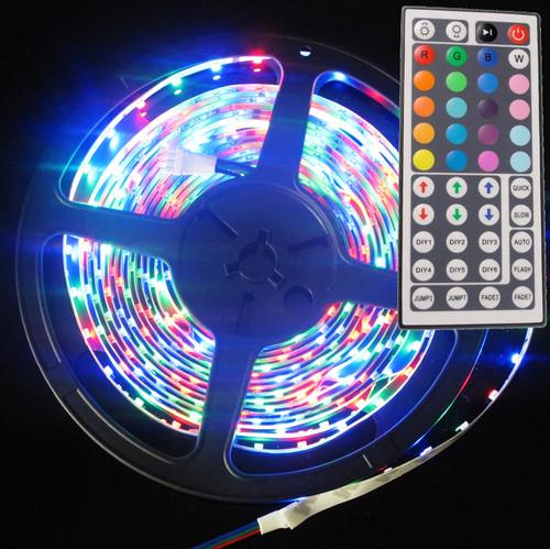 Hot sale 5m 300leds rgb 3528 led light strip home decorate 44key ir remote dc12v