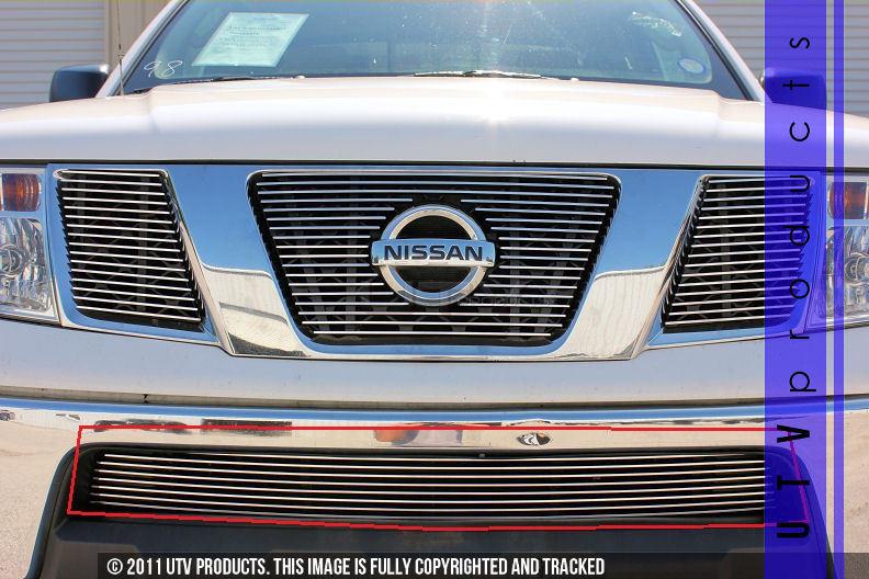 2005 - 2008 nissan frontier 1pc bumper chrome billet grille kit 