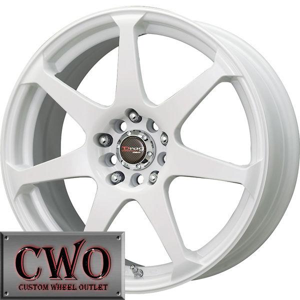 17 white drag dr-33 wheels rims 4x100/4x114.3 4 lug civic integra versa mini g5