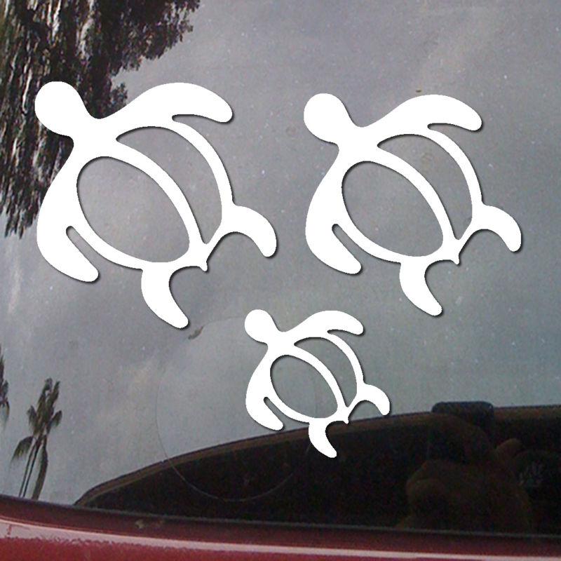 Honu sea turtle family of three 3 ohana car body vinyl decal window sticker h50