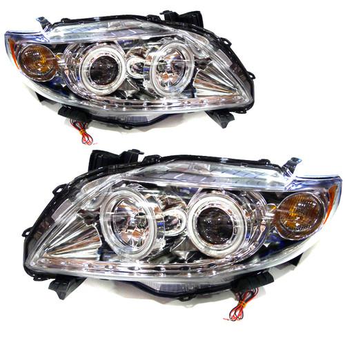 2009-2012 toyota corolla ccfl chrome projector headlights