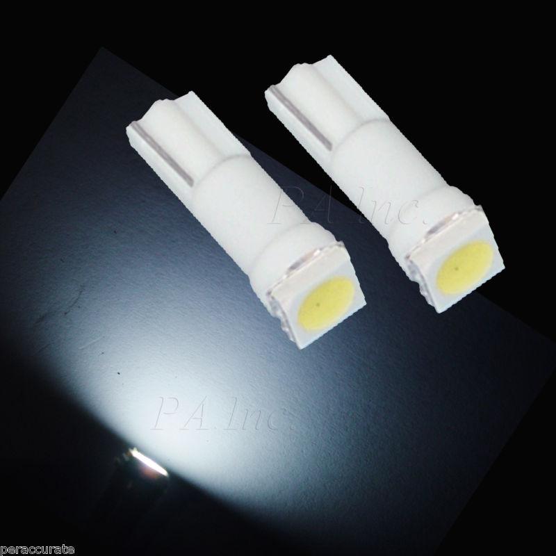 4x t5 74 73 single 5050 smd 3 chip white  wedge led bulb lights (fits 99% cars)