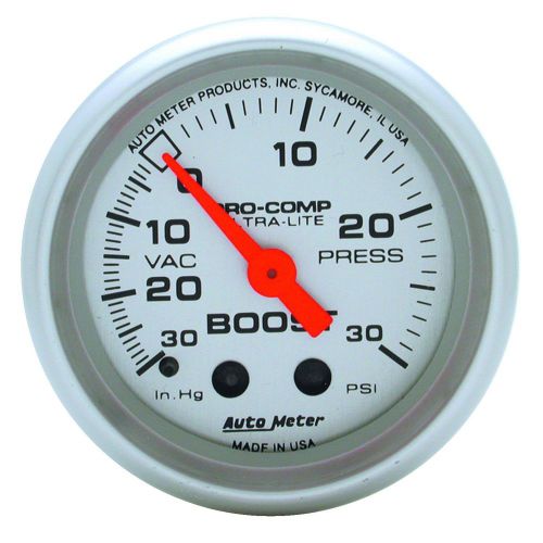 Auto meter 4303 ultra-lite; mechanical boost/vacuum gauge