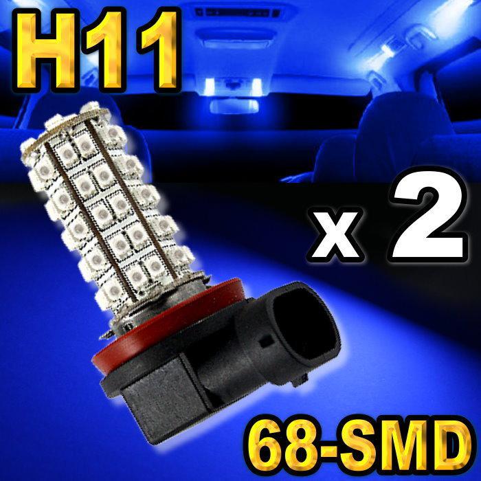 2x h11 blue 68-smd led driving fog lights.