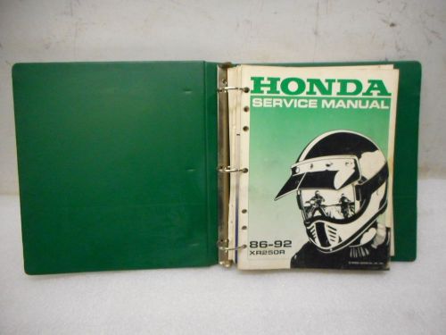 Honda 79-80 &amp; 86-92 xr 250r  professional factory shop service manuals &amp; binder.