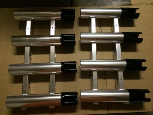 2 sets used once custom quad aluminum fishing rod holders