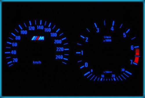 G029 bmw e36 91-99 eu 240kmh white/blue el plasma glow gauges cluster dials