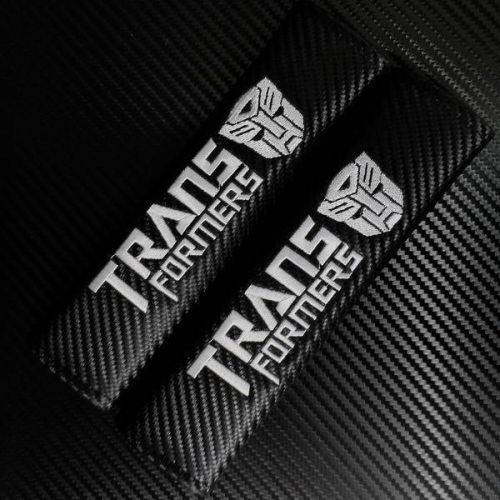 Car seat belt shoulder pad transformers autobot carbon fiber 2pcs set