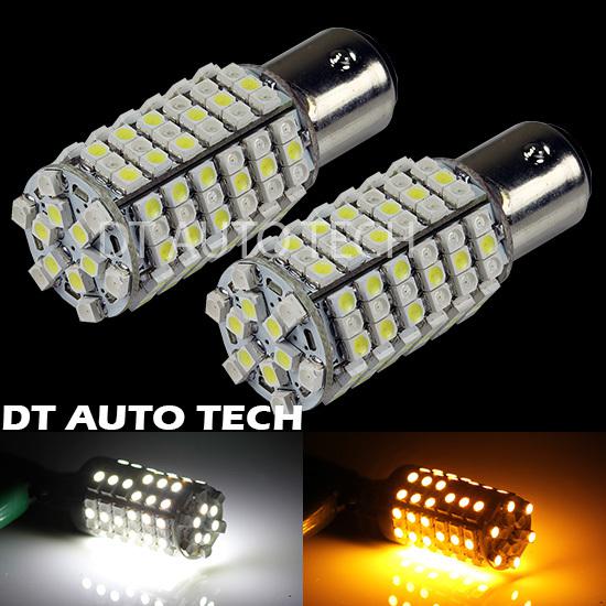 1157 dual color  switchback white/amber led turn signal corner light bulbs