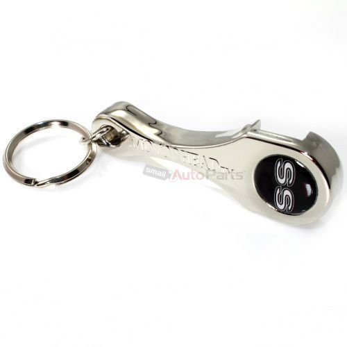 Chevy ss logo chrome metal rod &amp; bottle opener key chain ring fob