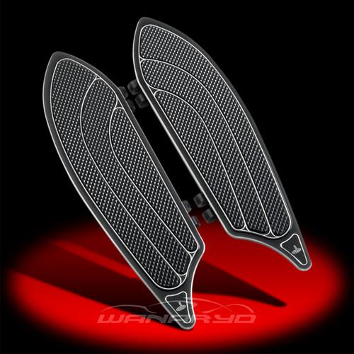 Carl brouhard designs elite driver floorboards, black for all fl harley models