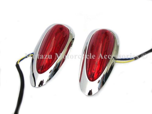 A pair of tear drop led lights for hard saddlebags saddle bags,best fit hl model