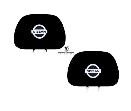 Universal black car headrest covers set of 2