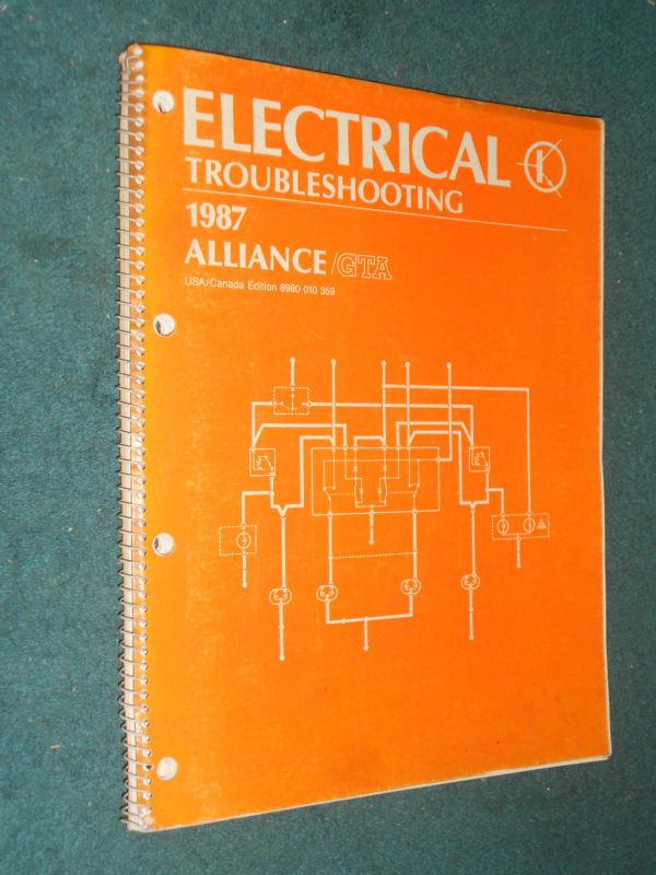 1987 renault alliance & gta  electrical shop manual / original service book