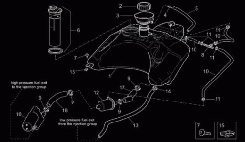 2006 aprilia sr 50 r factory fuel tank w/ cap ap8268036 ditech injection sr 50