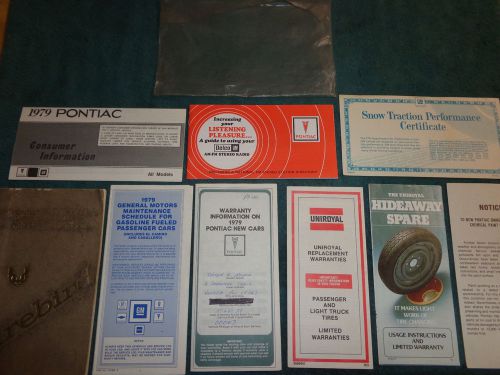 1979 pontiac trans am / firebird + owner&#039;s manual set / 10 pc original w/ am-fm