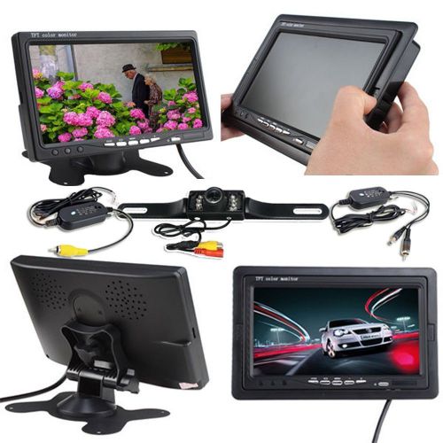 Car rear view wireless backup camera nigh vision waterproof + 7&#034; car monitor kit