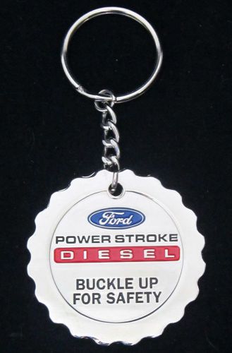 New! ford power stroke diesel chrome metal keychain - super duty diesel dog!